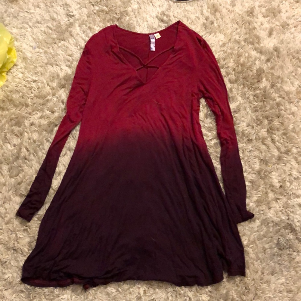 Ombré long sleeve swing dress francescas